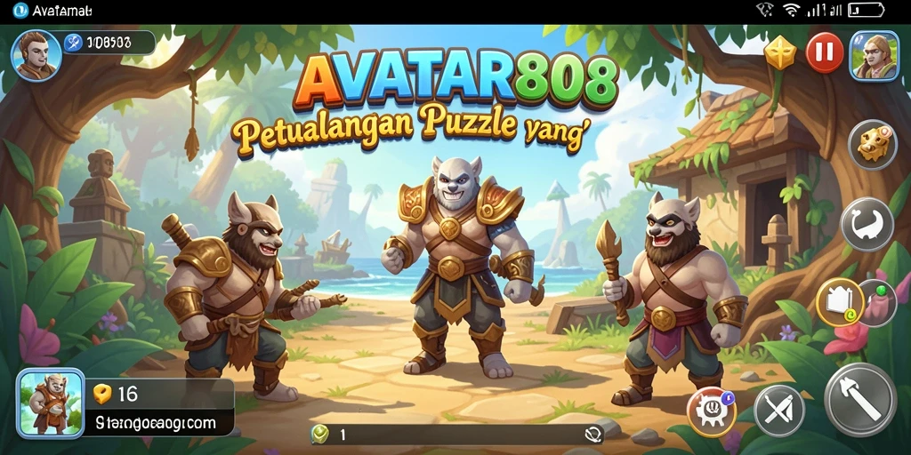 Screenshot gameplay AVATAR808 menunjukkan tantangan Puzzle yang menarik.