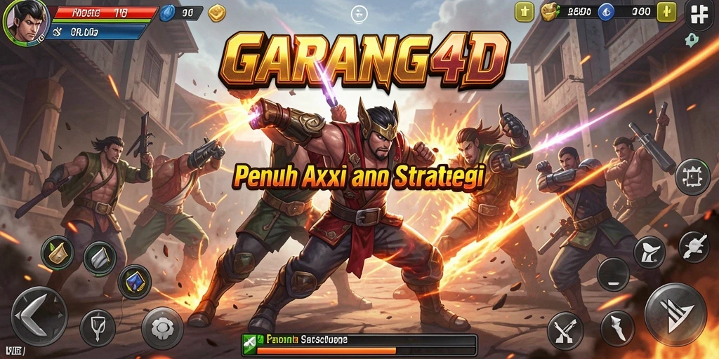 Tampilan gameplay epik di GARANG4D dengan karakter bertarung.