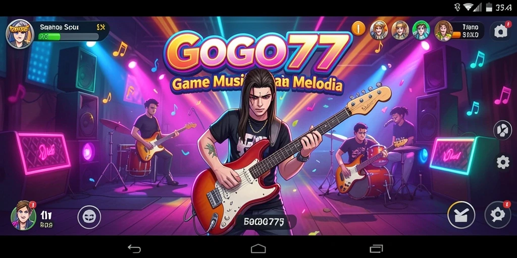 Screenshot gameplay GOGO77 menampilkan pengalaman bermain musik yang mendebarkan.