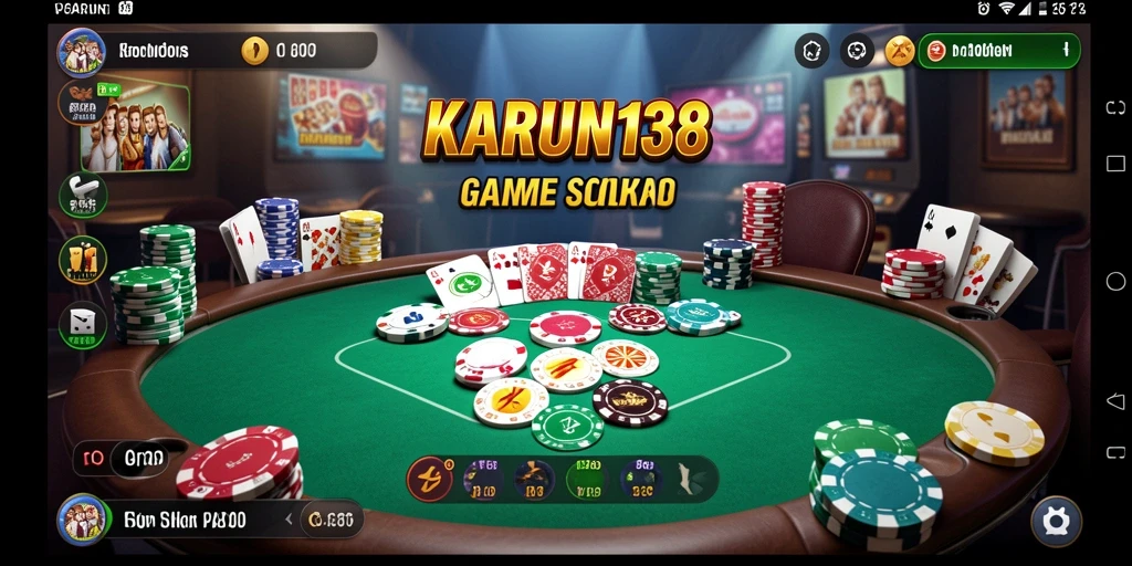Tampilan gameplay Poker yang mendebarkan di KARUN138.