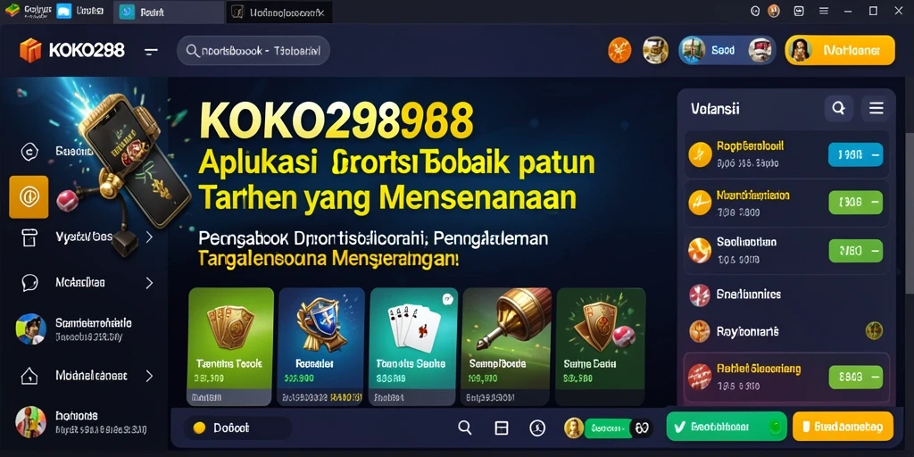 Tampilan utama KOKO288 dengan pilihan taruhan olahraga yang beragam.