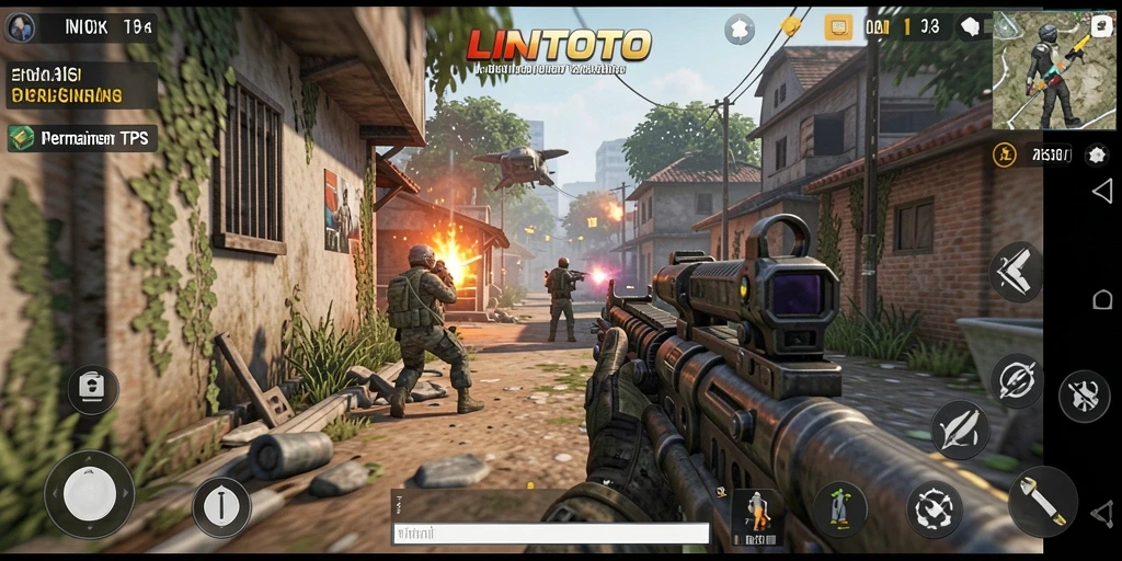 Tampilan gameplay menegangkan di LINITOTO dengan aksi TPS.