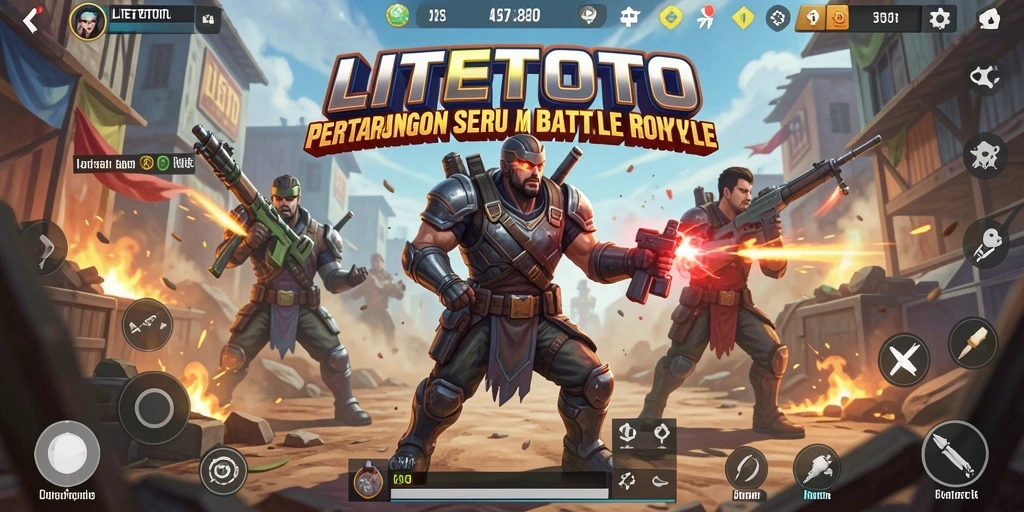 Tampilan aksi mendebarkan dalam permainan Battle Royale LITETOTO.