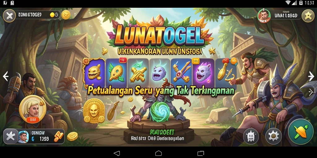 Tangkapan layar LUNATOGEL menampilkan aksi seru di dunia petualangan.