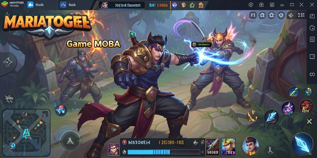 Screenshot gameplay MARIATOGEL dengan aksi seru di medan perang.