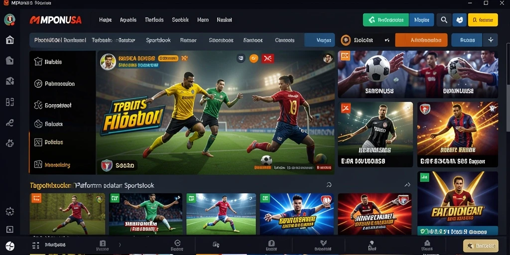 Tampilan gameplay menarik dari MPONUSA saat memasang taruhan olahraga.