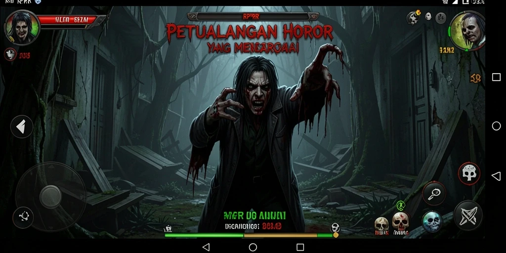 Tangkapan layar gameplay RPRR dengan suasana horor yang mendalam.