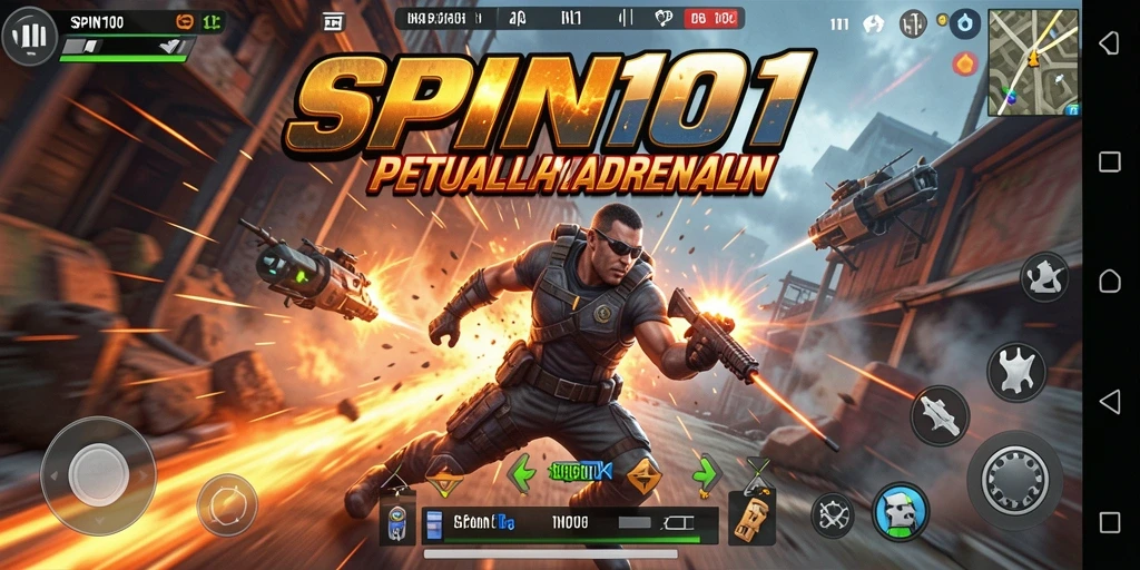 Tampilan dinamis dalam gameplay SPIN101 yang memicu adrenalin.